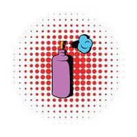 Spray can in use icon, comics style vector