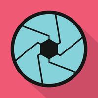 Camera aperture icon in flat style vector