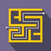 Labyrinth icon in flat style vector