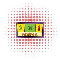 Baseball score icon, comics style vector