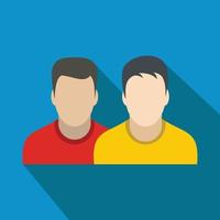 Avatar two men flat icon vector