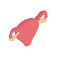 Uterus and ovaries isometric 3d icon vector