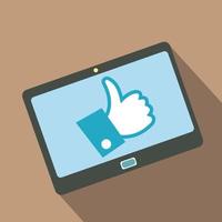 Like tablet flat icon vector