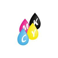 icono de gotas cmyk en estilo isométrico 3d vector