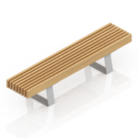 banc isométrique rendu 3d png