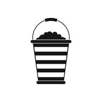 Bucket of turf icon vector