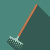 Rake icon with shadow vector