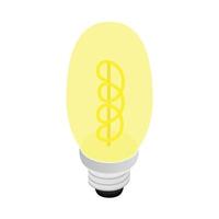 Light bulb icon, isometric 3d style vector