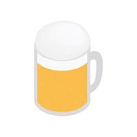 Mug of beer isometric 3d icon vector