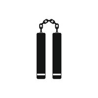 nunchaku arma negro simple icono vector