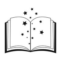 Magic book of spells open vector