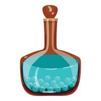 Magic bottle icon cartoon vector. Game laboratory vector