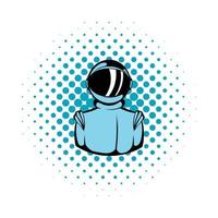 Astronaut in spacesuit icon, comics style vector