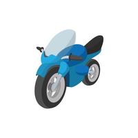 Motorcycle blue cartoon icon vector