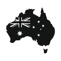 mapa de australia con la imagen de la bandera nacional vector