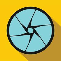 Camera aperture icon in flat style vector