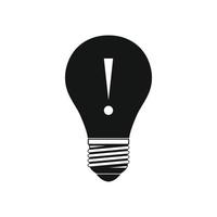 Light bulb with exclamation mark icon vector