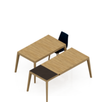 Isometric Table Set 3D render png