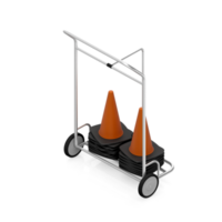 renderização 3d de cone de aviso isométrico png