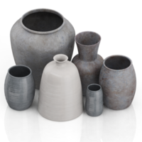 vases isométriques rendu 3d png