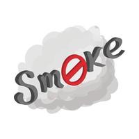 No smoking sign icon, cartoon style vector