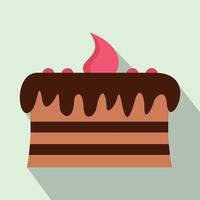 Chocolate cake flat icon vector