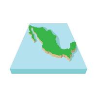 icono de mapa de México, estilo de dibujos animados vector