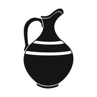 Ceramic jug black simple icon vector