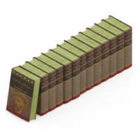 render 3d de libros isométricos png