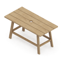 banc isométrique rendu 3d png