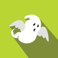 Ghost flat icon with shadow vector