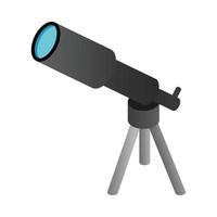 icono isométrico 3d del telescopio vector