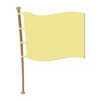 White flag on wooden flagpole vector