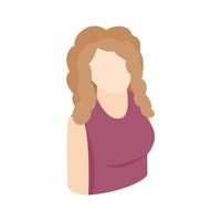 Blond woman icon, isometric 3d style vector