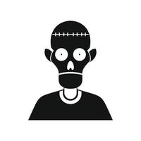 icono de zombi negro vector