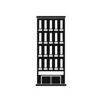 edificio moderno icono simple negro vector