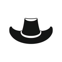 icono de sombrero de vaquero negro vector