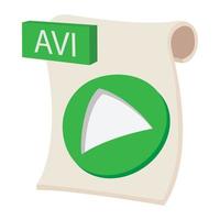 AVI icon, cartoon style vector