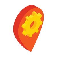 Service map marker isometric 3d icon vector