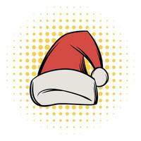 icono de comics de sombrero de navidad vector