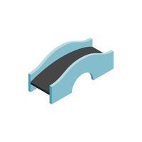 Concrete arched bridge icon, isometric 3d style vector