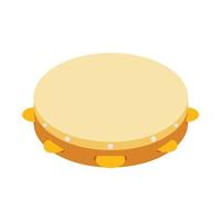 Tambourine icon, isometric 3d style vector