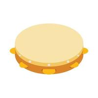 Tambourine icon, isometric 3d style vector