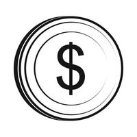 Dollar icon, simple style vector