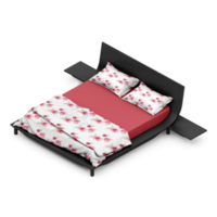 render 3d de dormitorio isométrico png