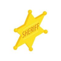 Sheriff star isometric 3d icon vector