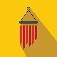 Wind chimes icon, flat style vector