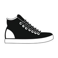 zapatillas negro simple icono vector