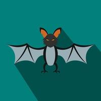 Bat flat icon with shadow vector