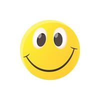 Smiling emoticon icon, cartoon style vector